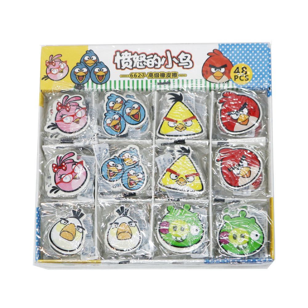 پاک کن مدل Angry birds کد 0027 بسته 48 عددی