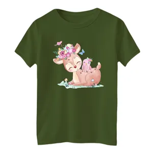 تی شرت آستین کوتاه بچگانه مدل آهو بامزه کد 4