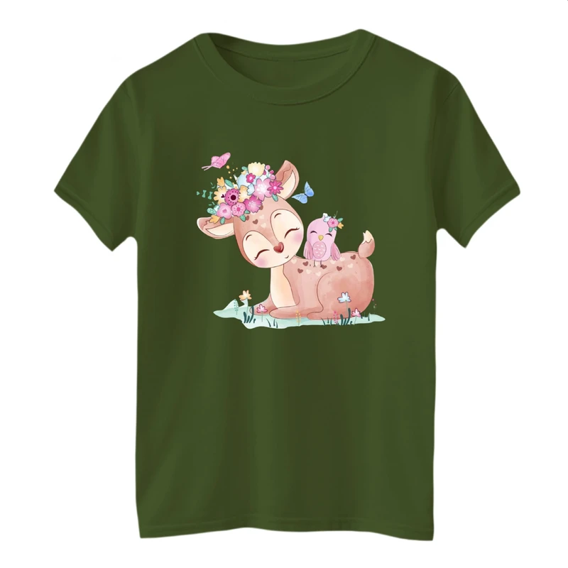 تی شرت آستین کوتاه بچگانه مدل آهو بامزه کد 4