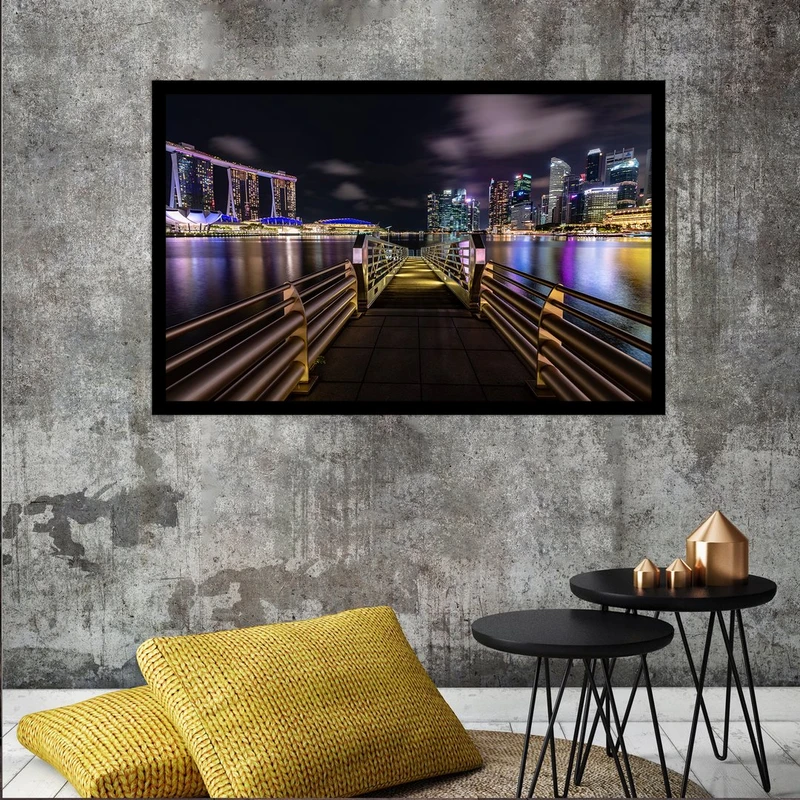 تابلو بکلیت طرح منظره شهر سنگاپور مدل B-S2929