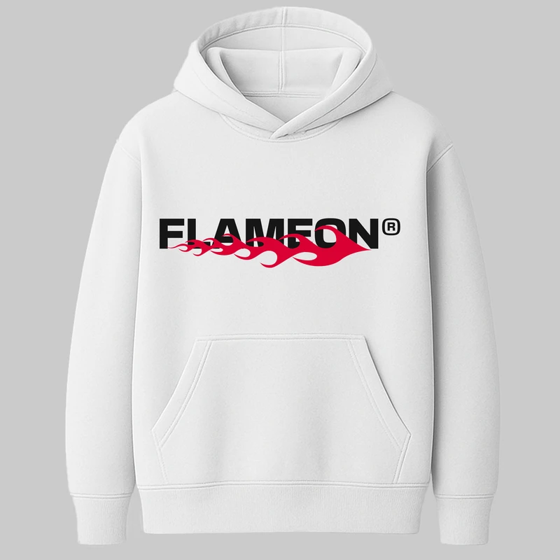 هودی زنانه مدل باکسی طرح آتشی کد 122