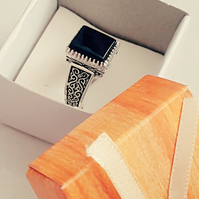 انگشتر نقره مردانه مدل عقیق کد P9800