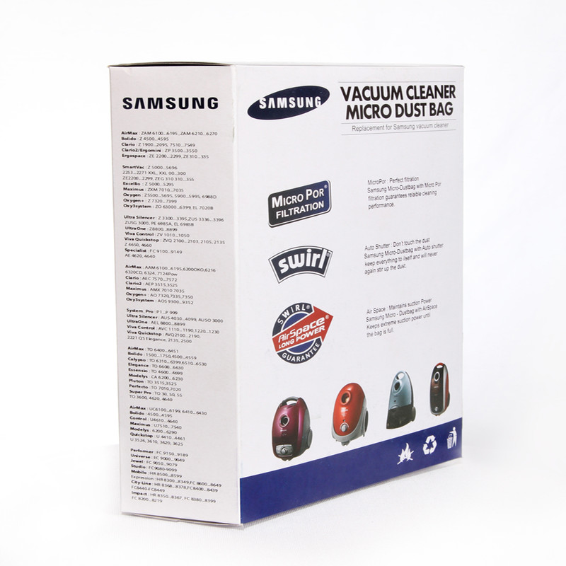 پاکت جاروبرقی مدل S کد B-SAMSUNG بسته 4 عددی مناسب برای جارو برقی سامسونگ