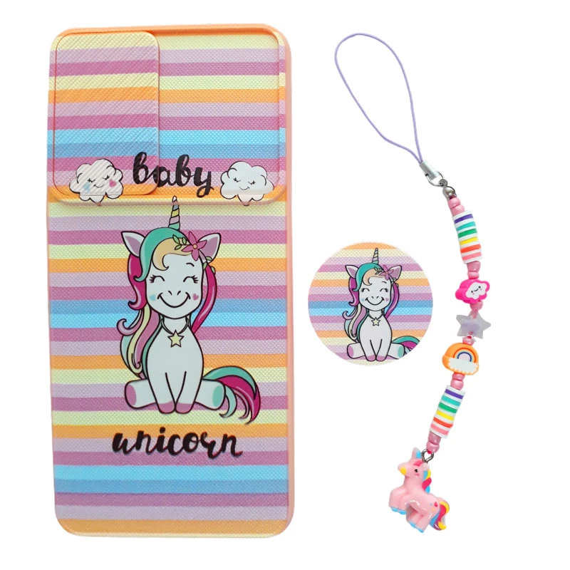 کاور مدل یونیکورن کد A10977 مناسب برای گوشی موبایل سامسونگ Galaxy A22 4G به همراه پایه نگهدارنده و بند آویز