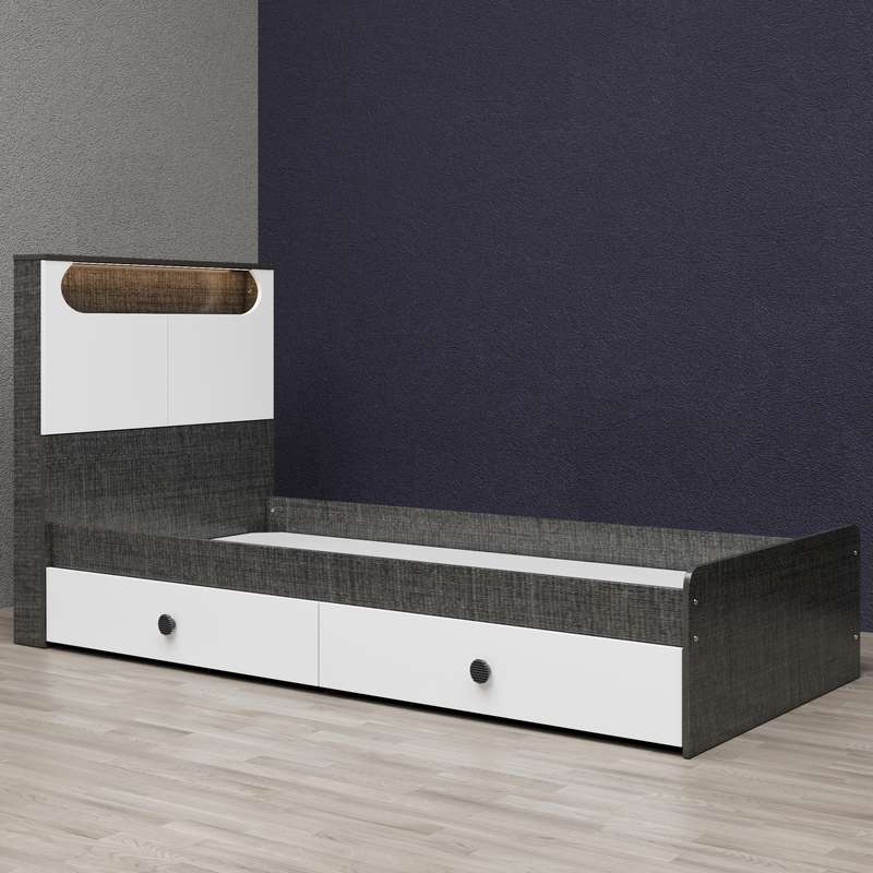تخت خواب یک نفره وینه چوب مدل آرتا سایز 90x200 سانتی متر