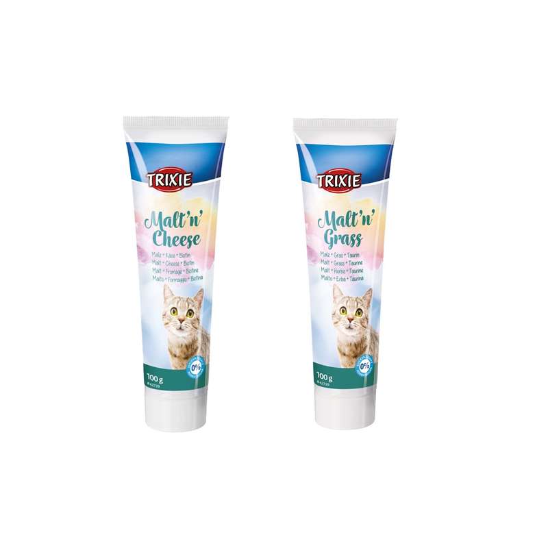 خمیر مالت گربه تریکسی مدل cheese و grass وزن 100 گرم مجموعه 2 عددی