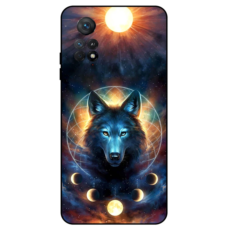 کاور مگافون طرح گرگ و ماه مدل 8006 مناسب برای گوشی موبایل شیائومی Redmi Note 11 Pro 4G / 5G	