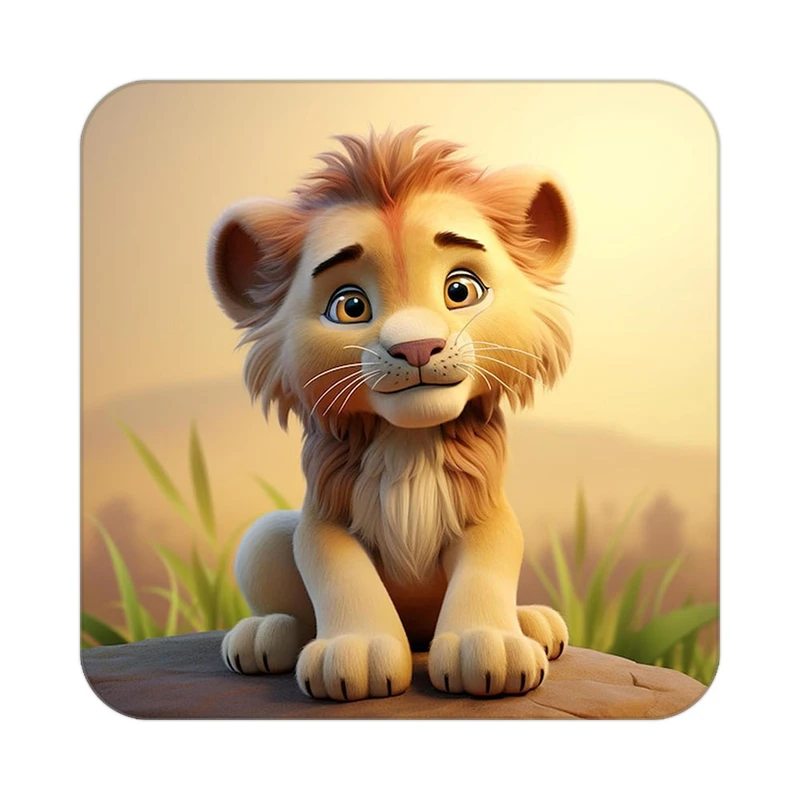 زیر لیوانی کاکتی طرح شیر مدل mp22918