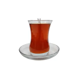 شمع دست ساز طرح استکان چای مدل سنتی
