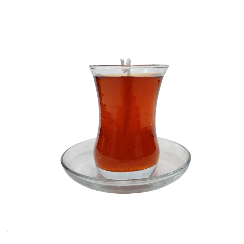 شمع دست ساز طرح استکان چای مدل سنتی