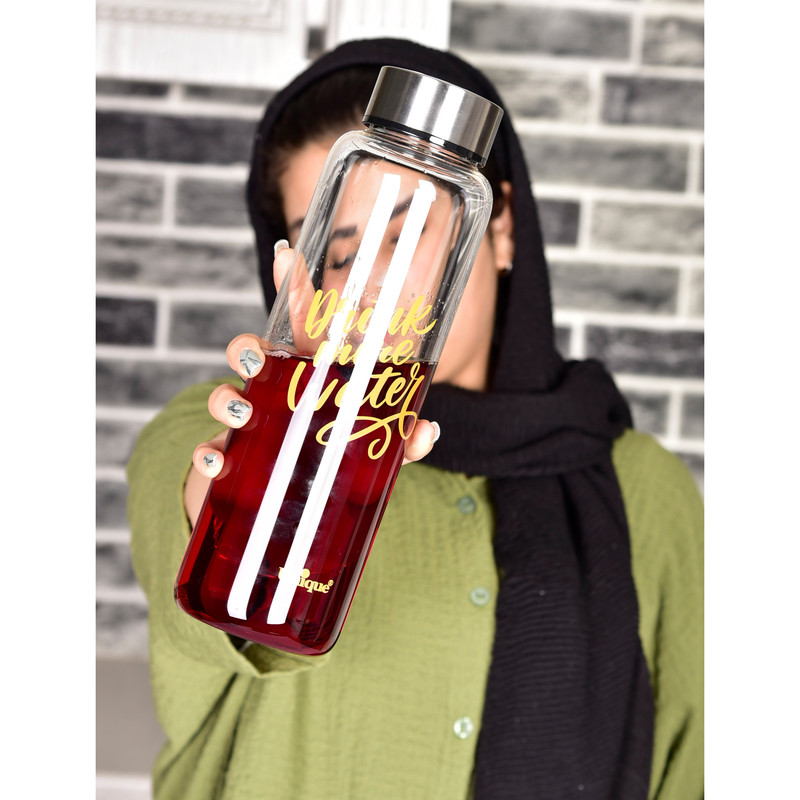 بطری شیشه ای یونیک طرح drink move کد 3050 بطری شیشه ای یونیک طرح drink move کد 3050