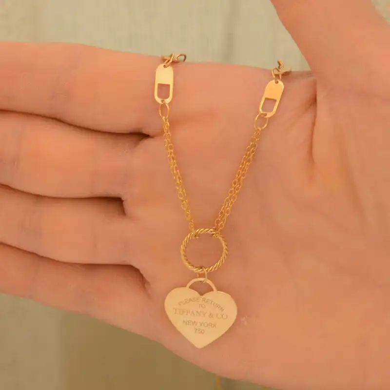 گردنبند طلا 18 عیار زنانه طلای مستجابی مدل هیوا قلب کد 236T