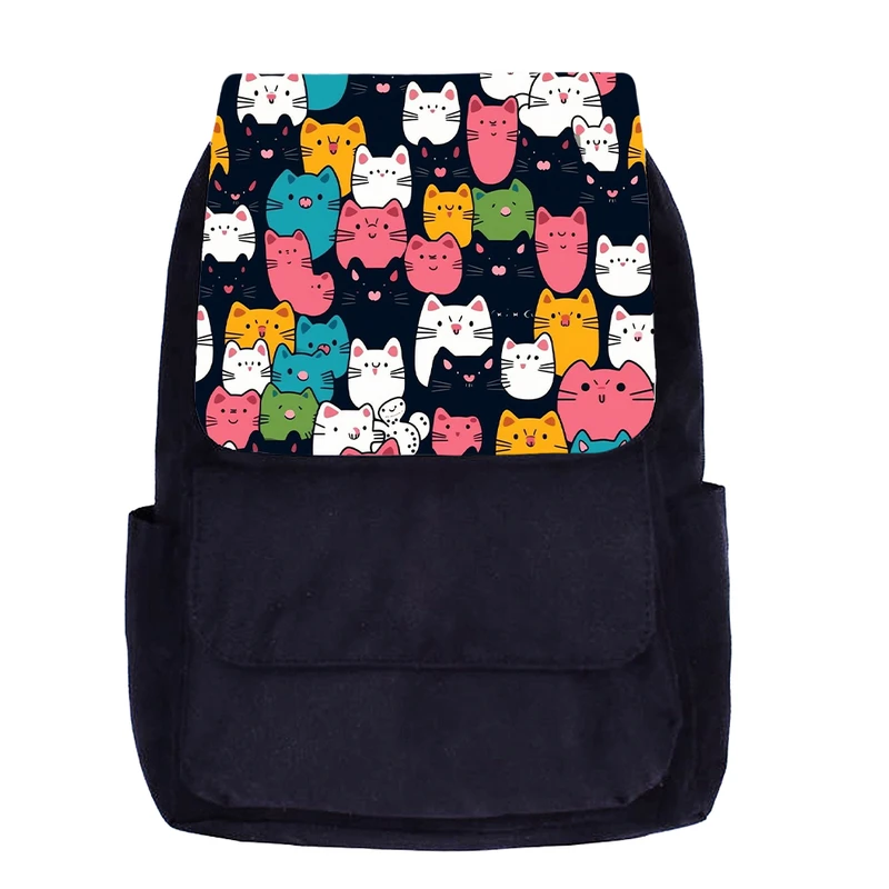 کوله پشتی مدرسه مدل فانتزی طرح گربه کد K062