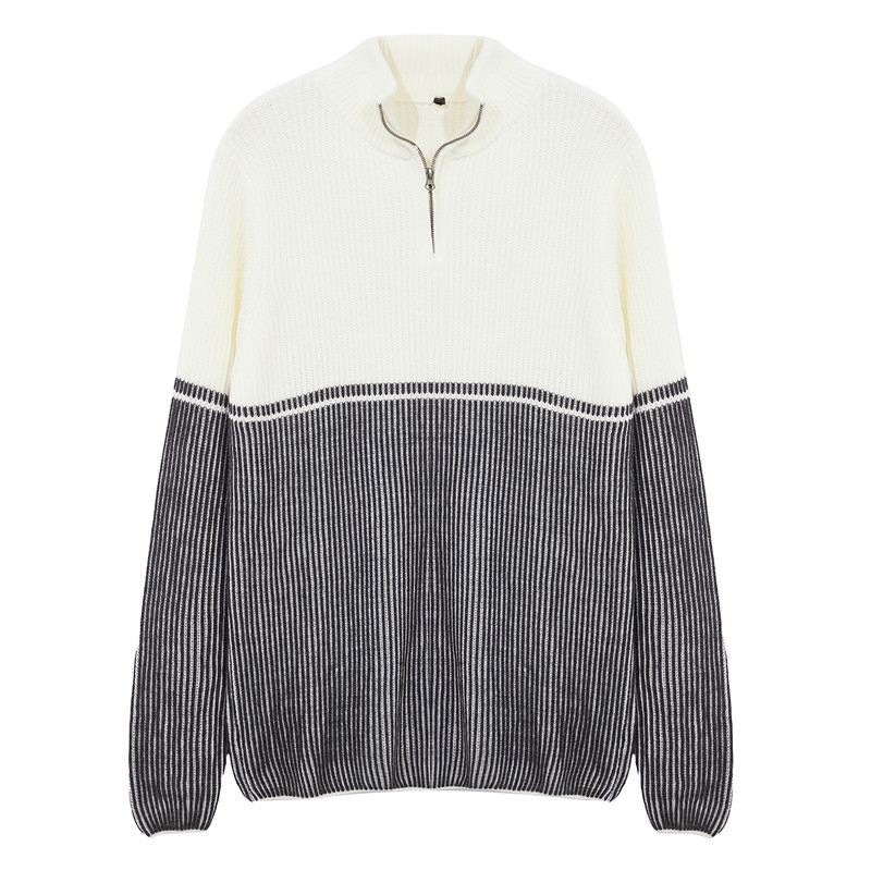 پلیور یقه ایستاده مردانه مدل 820012193 طرح ترندیول