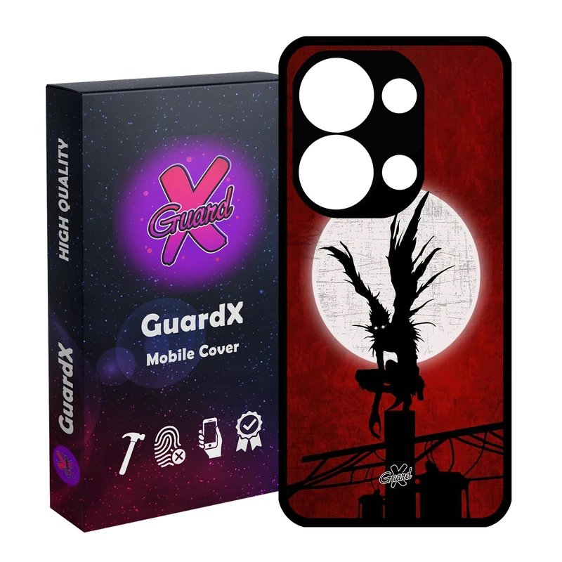 کاور گارد ایکس طرح دفترچه مرگ انیمه مدل Glass10556 مناسب برای گوشی موبایل شیائومی Redmi Note 13 4G