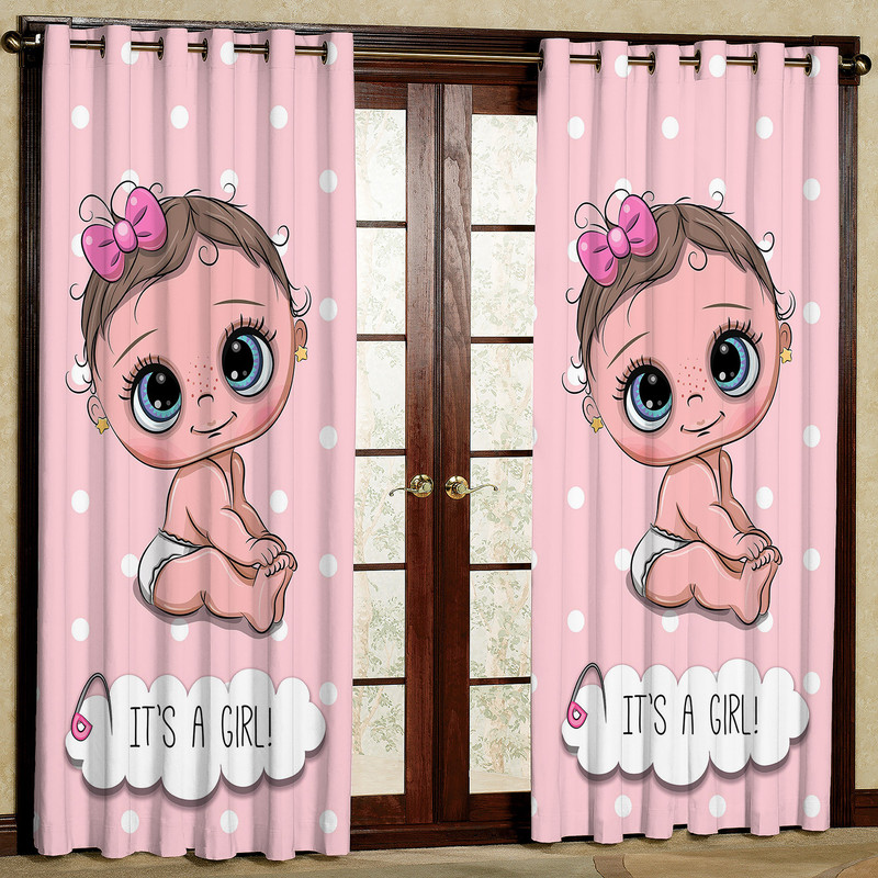 پرده مدل مخمل پانچی طرح کودک کد 1113-2 سایز 140x200 سانتی متر