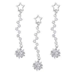 نیم ست نقره زنانه مدل ستاره کد M3165