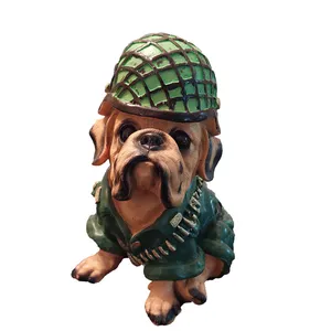 مجسمه مدل سگ بولداگ سرباز