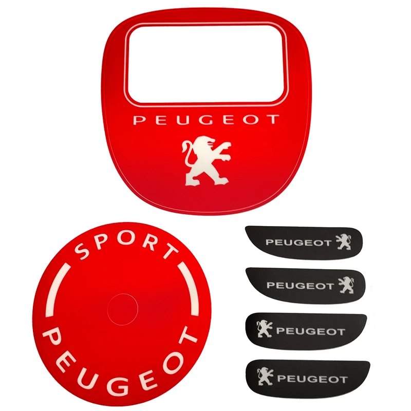 برچسب چراغ سقفی درباک دستگیره خودرو طرح اکلیلی مدل اسپرت کد ST-KML-GRMZ مناسب برای پژو 206 مجموعه 6 عددی