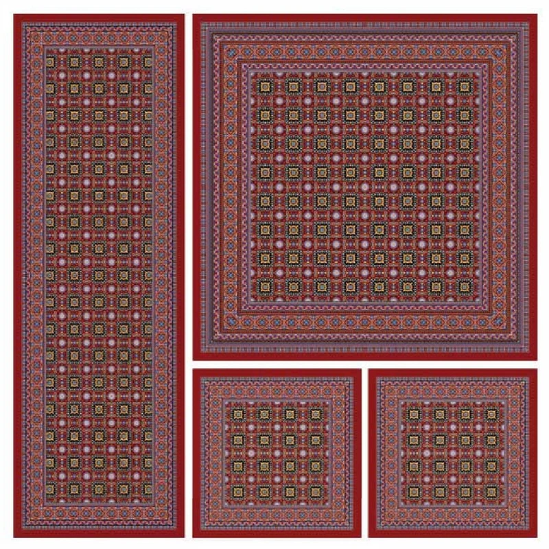 ست رومیزی و رانر 4 تکه مدل ترکمن N0080