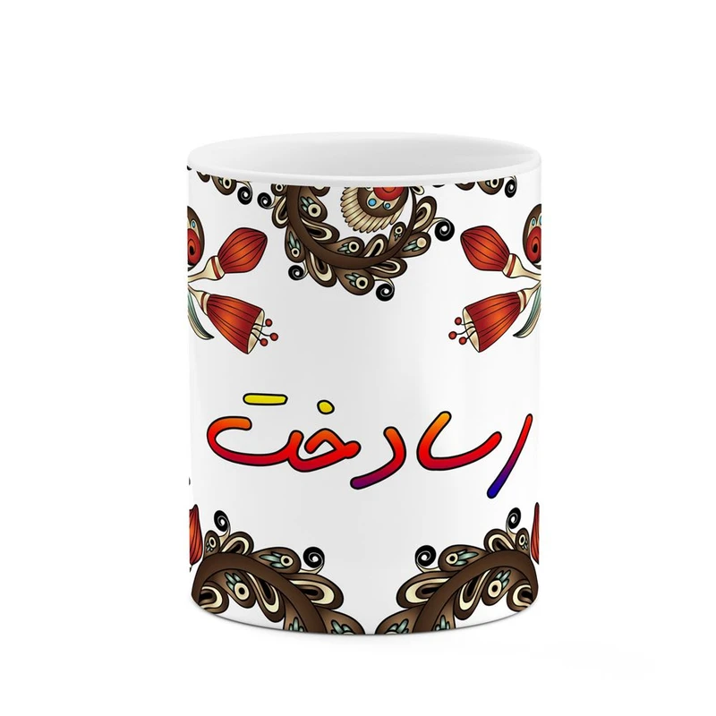 ماگ کاکتی مدل اسم رسادخت طرح سنتی گل و بته کد mgh45235