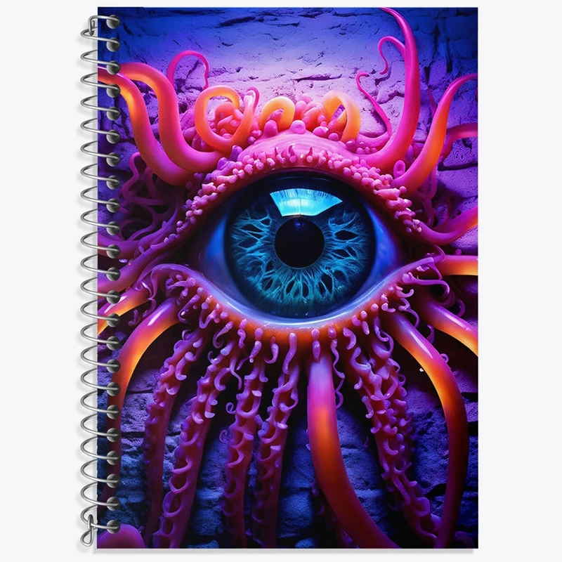 دفتر زبان 50 برگ خندالو مدل دو خط طرح چشم کد N1464