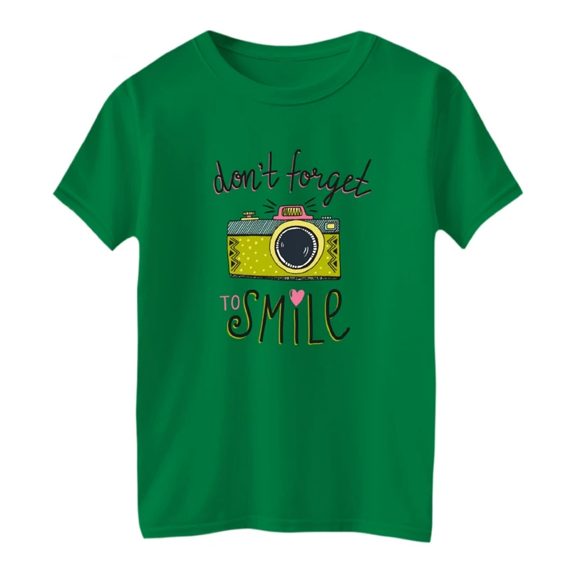 تی شرت آستین کوتاه بچگانه مدل دوربین و لبخند