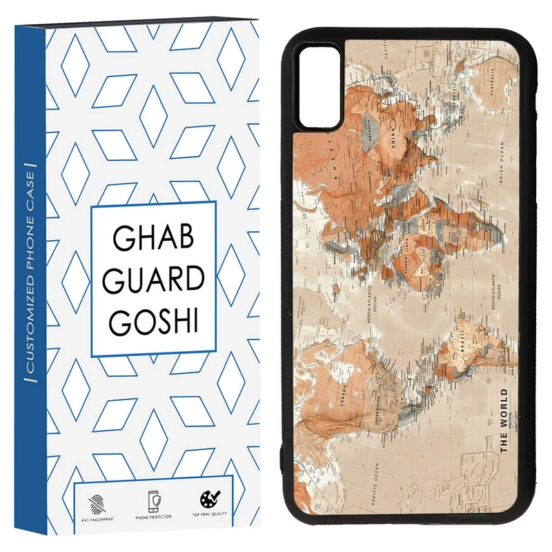 کاور قاب گارد گوشی طرح نقشه کد TPU-081 مناسب برای گوشی موبایل اپل Iphone XS MAX/ Iphone X MAX