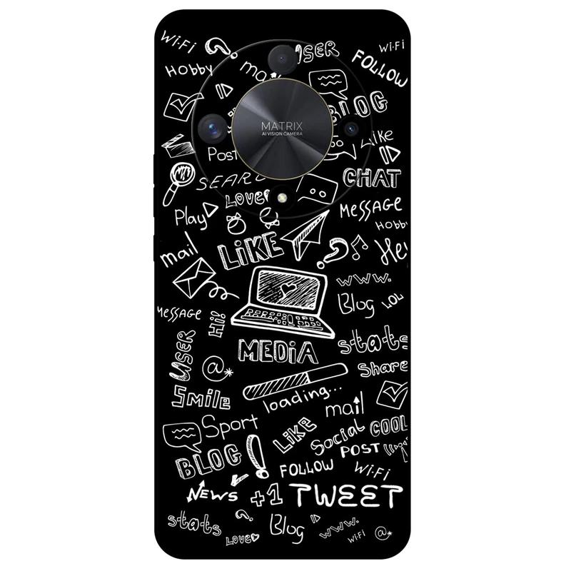 کاور مگافون طرح رسانه های اجتماعی مدل 1898 مناسب برای گوشی موبایل آنر X9B
