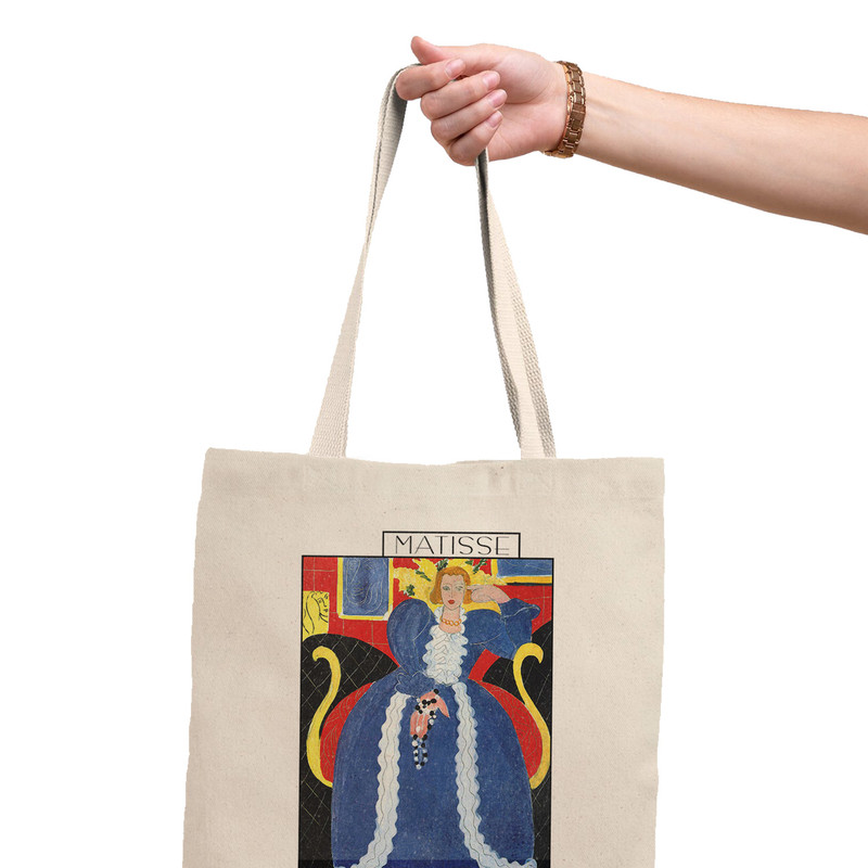 ساک خرید ترمه طراحان ایده مدل زنی با لباس روشن از ماتیس کد art0698 - L