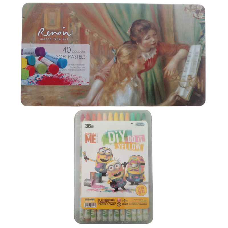پاستل گچی 40 رنگ رینویر مدل marco fine art به همراه پاستل روغنی