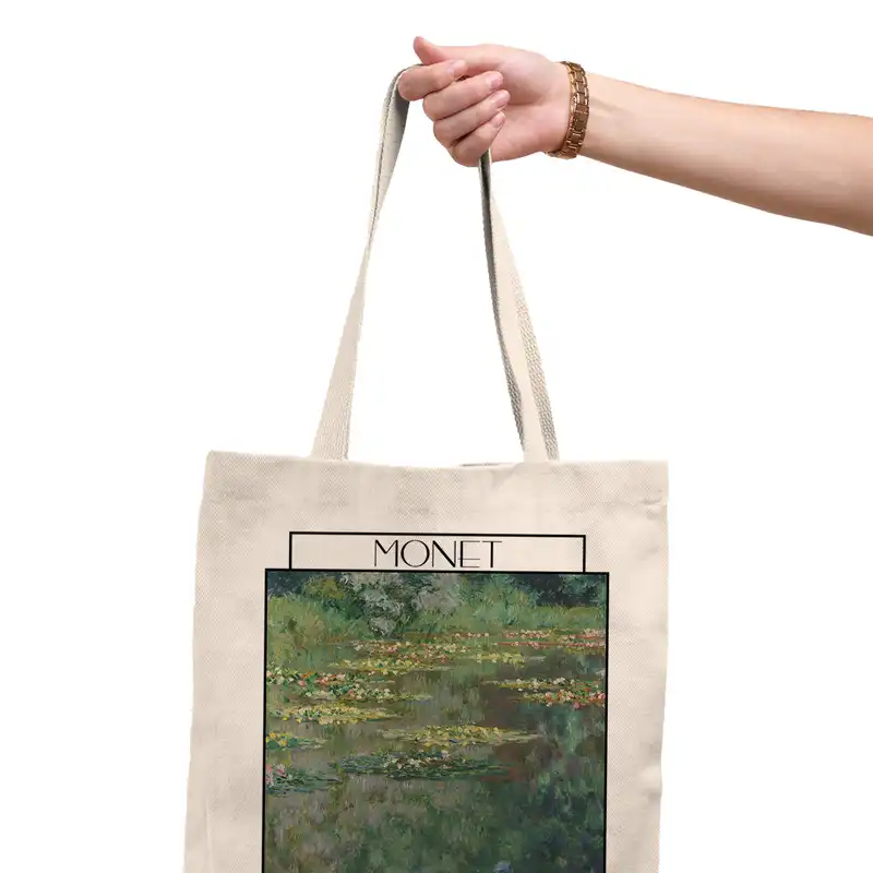 ساک خرید ترمه طراحان ایده مدل برکه نیلوفر از مونه کد art0233 - L