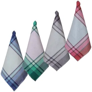 دستمال نظافت آشپزخانه بی تی مدل میکروفایبر طرح چهارخانه کد 30x30W302 بسته 4 عددی