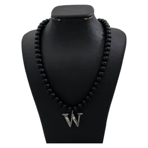 گردنبند نقره زنانه دلی جم طرح حرف W کد D 260