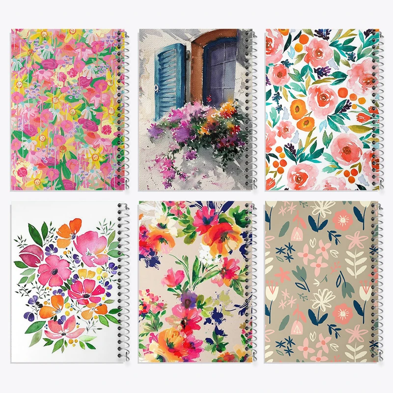 دفتر نقاشی 50 برگ خندالو طرح گل گلی کد 243 مجموعه 6 عددی