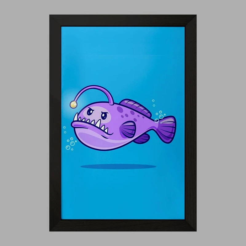 تابلو خندالو مدل حیوانات بامزه قلابچه ماهی کد 29702