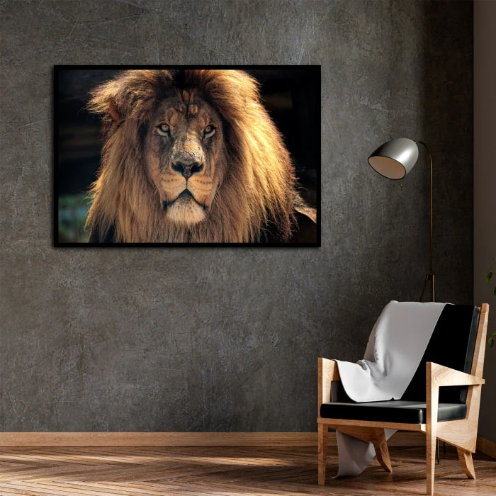 تابلو نوری بکلیت طرح شیر مدل B-D2004  فریم مشکی