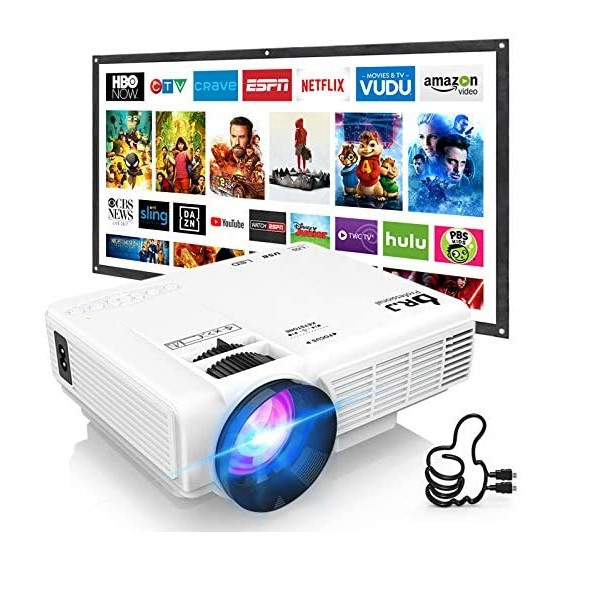 ویدئو پروژکتور دی آر جی مدل HI-04 به همراه پرده نمایش دستی