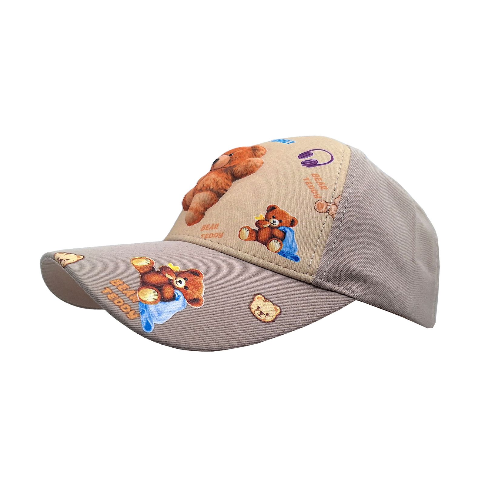  کلاه کپ پسرانه مدل خرس برجسته کد 1143 رنگ کرم  -  - 3