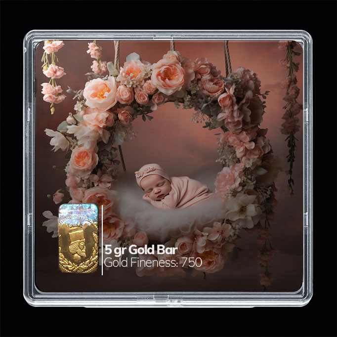 شمش طلا 18 عیار مدوپد مدل نوزاد کد SG10251 شمش طلا 18 عیار مدوپد مدل نوزاد کد SG10251