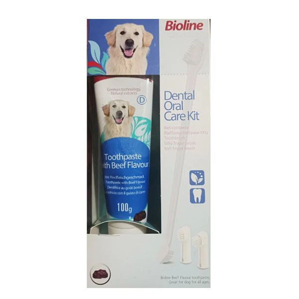 خمیردندان و مسواک سگ بایولاین مدل دهان و دندان