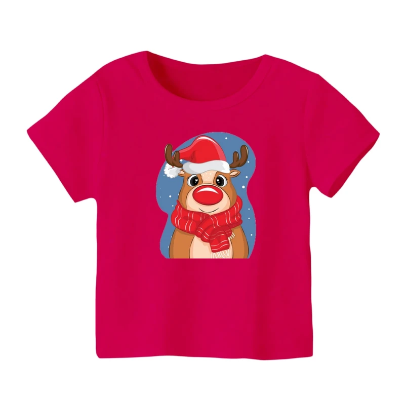 تی شرت آستین کوتاه بچگانه مدل گوزن کریسمس کد 2