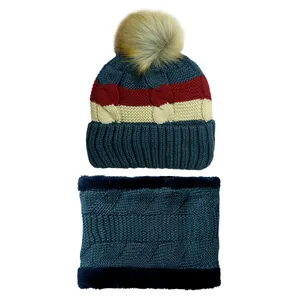 ست کلاه و شال گردن بافتنی بچگانه مدل P24091