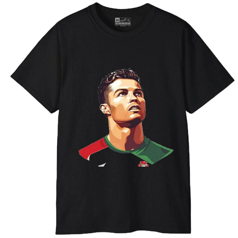 تی‌شرت آستین کوتاه مردانه پاد آفرین مدل فوتبالی کریستیانو رونالدو کد 1034
