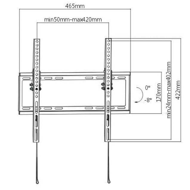 پایه دیواری تلویزیون نیواستار مدل 91KL2244T مناسب برای تلویزیون های 32 تا 55 اینچ