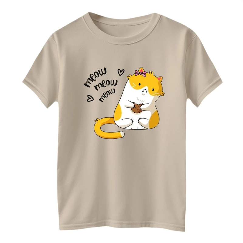 تی شرت آستین کوتاه بچگانه مدل گربه کد 2