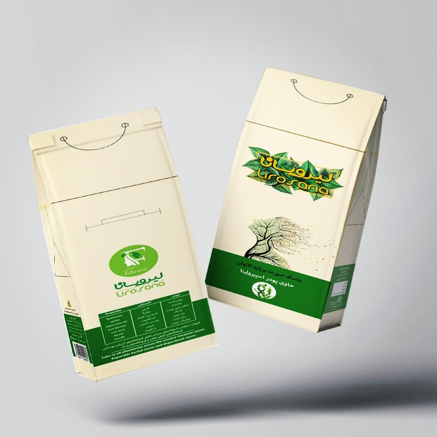 ماسک صورت لیروسانا مدل خاک رس و اسپیرولینا وزن 100 گرم