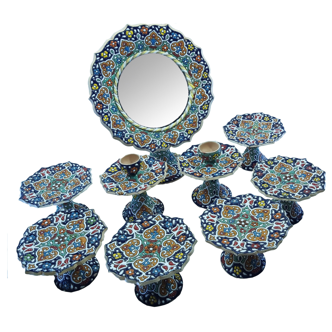  مجموعه ظروف هفت سین 9 پارچه مدل میناکاری کد HSSM10