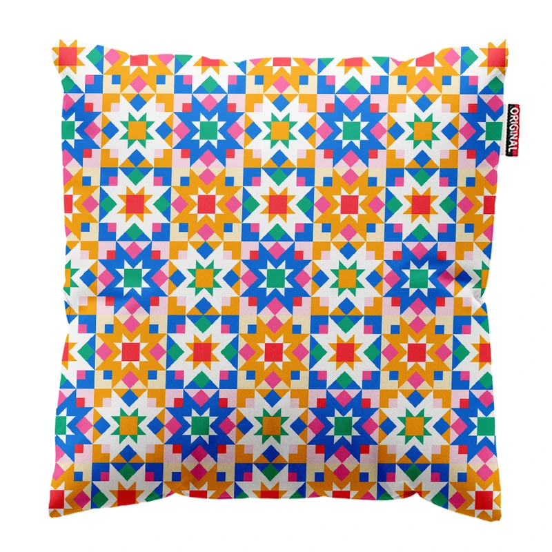 کوسن پاد آفرین مدل مینیمال طرح هندسی کد PK402240 سایز 40*40 سانتی متر