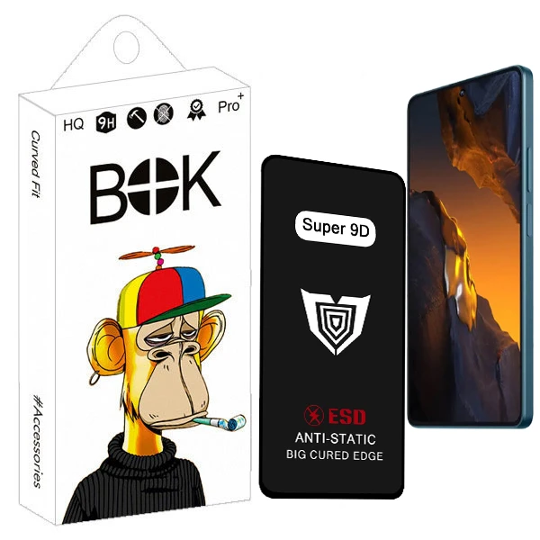 محافظ صفحه نمایش بوک مدل Super 9D Glavers مناسب برای گوشی موبایل شیائومی Poco f5 / X5 pro / note 12 Turbo